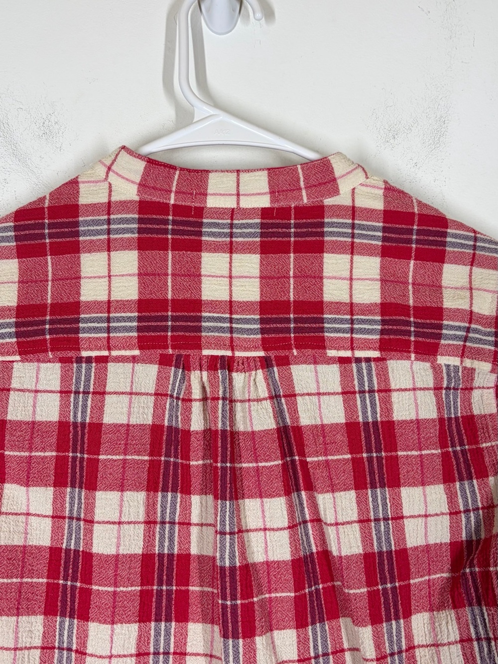 Suzie Kondi Koubi Button Up Plaid Gauze Blouse Size Medium - Picture 10 of 12